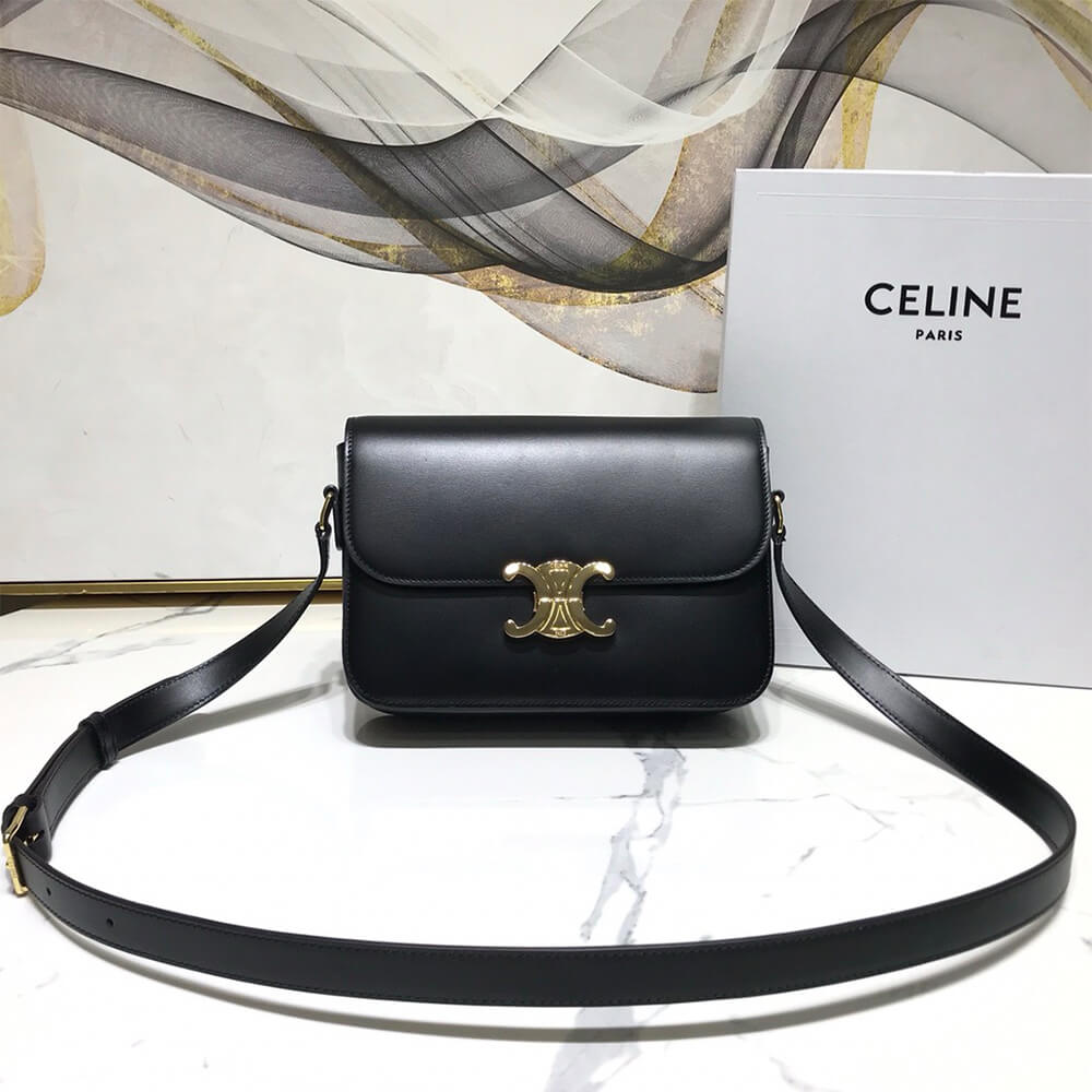 CELINE CLASSIQUE TRIOMPHE BAG IN SHINY CALFSKIN(HIGH-END GRADE)