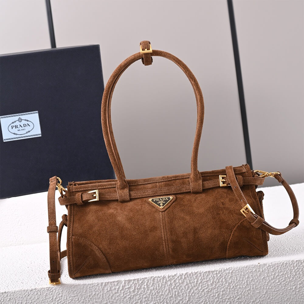 Prada Medium suede handbag(high-end grade)