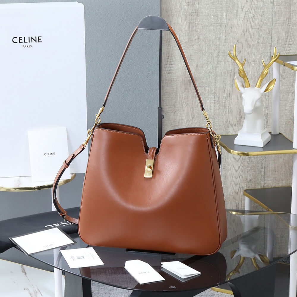 CELINE MEDIUM CAMILLE 16 SOFT BAG IN SMOOTH CALFSKIN(HIGH-END GRADE)