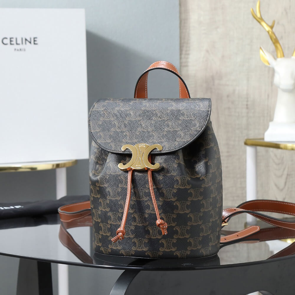 BACKPACK CELINE BONNIE IN Triomphe Canvas and calfskin(HIGH-END GRADE)